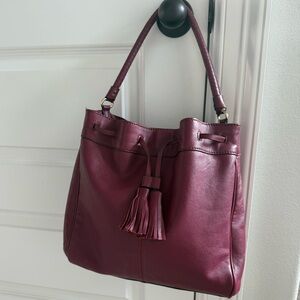 Cole Haan Plum Leather Shoulder Bag
